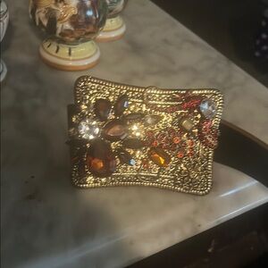 Chico's Black Belt with Gold Accents